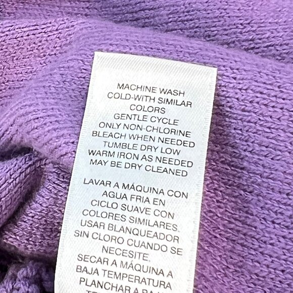 Chico's Cardigan Size 0 Small Mixed Stitch Sweater Cozy Purple Chevron Layering - Picture 9 of 10